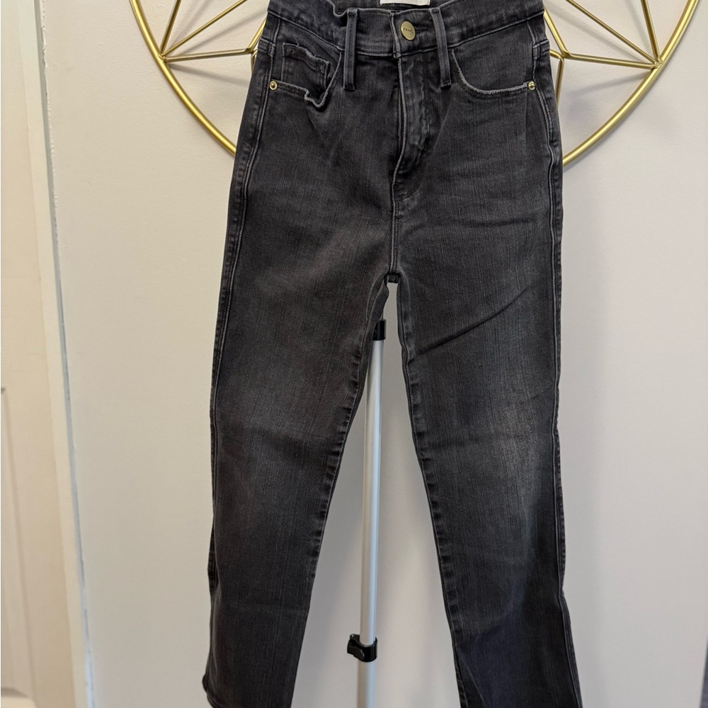Frame Le Sylvie High Rise Kick Boot Jeans in Condor Black Wash
